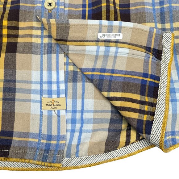 EUC Men's TOMMY‎ BAHAMA Island Crafted Plaid Short Sleeve Shirt | Size M - Picture 5 of 9